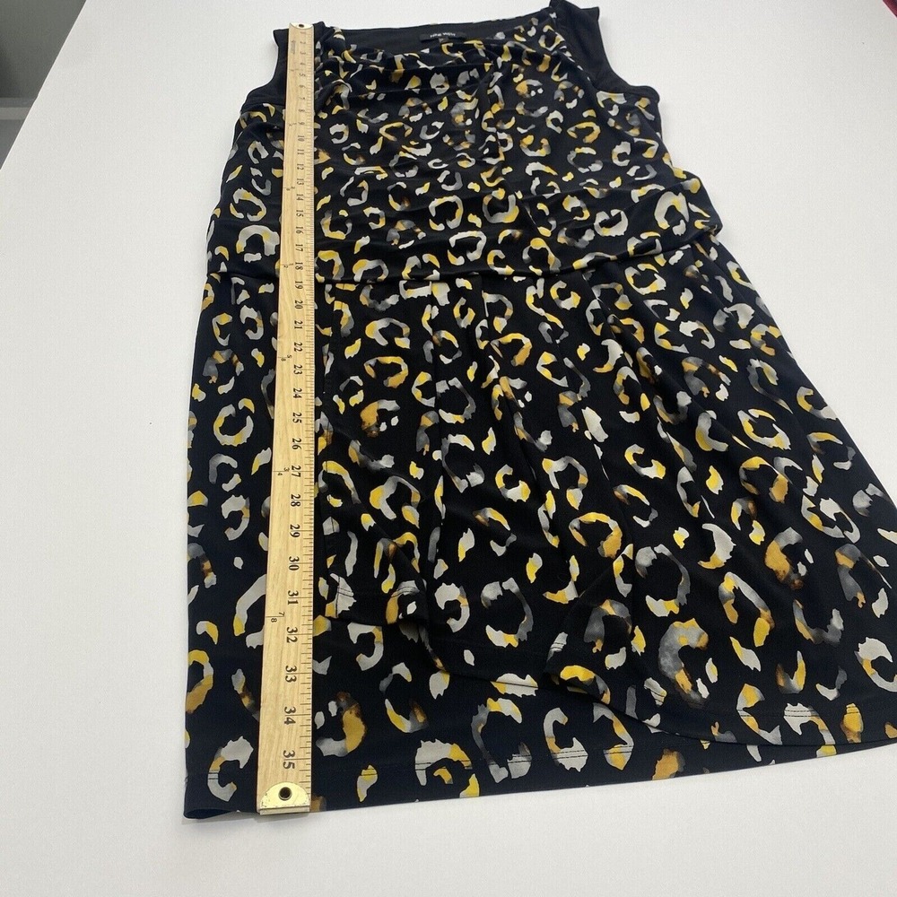 Nine West Black/Yellow Maize Combo Cowlneck Print Stretch Jersey Dress Size 10 - Picture 8 of 16